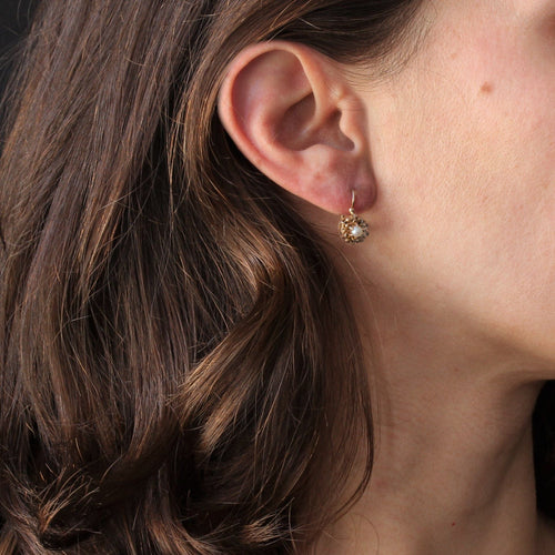 Boucles d'oreilles Dormeuses anciennes or rose perles 58 Facettes 21-325