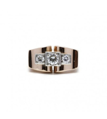 Bague 51 / Jaune / Or 750 Bague Tank Diamants 58 Facettes 210210R-210202R