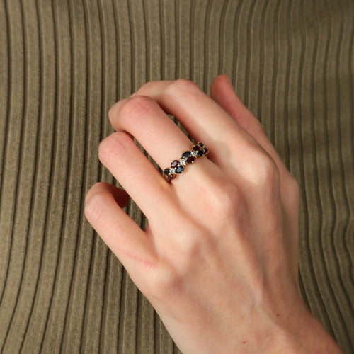 Bague BAGUE "REINA" GRENATS & SAPHIRS 58 Facettes BO/220118