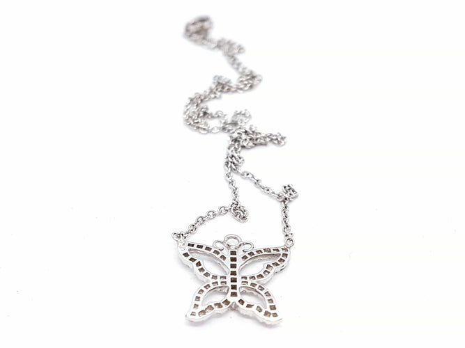 Collier Collier Or blanc Diamant 58 Facettes 06234CD