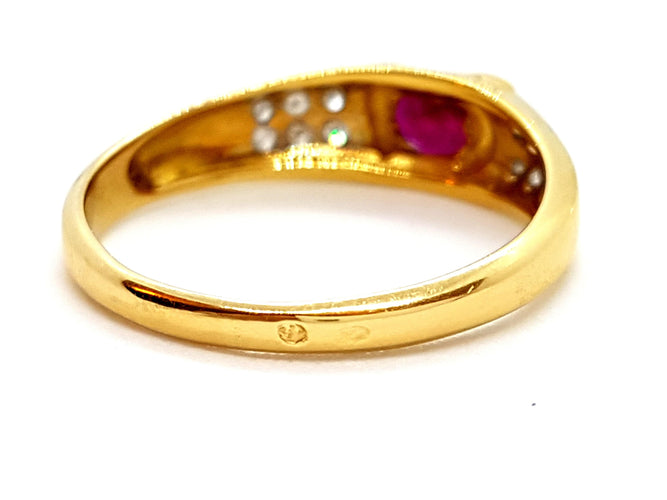 Bague 58 Bague Or jaune Rubis 58 Facettes 06348CD