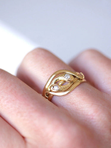 Bague Serpents enroulés Victorienne diamants 58 Facettes