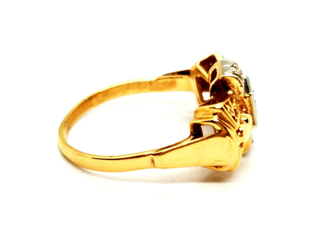 Bague 51 Bague Art déco Or jaune Diamant 58 Facettes 1512559CN