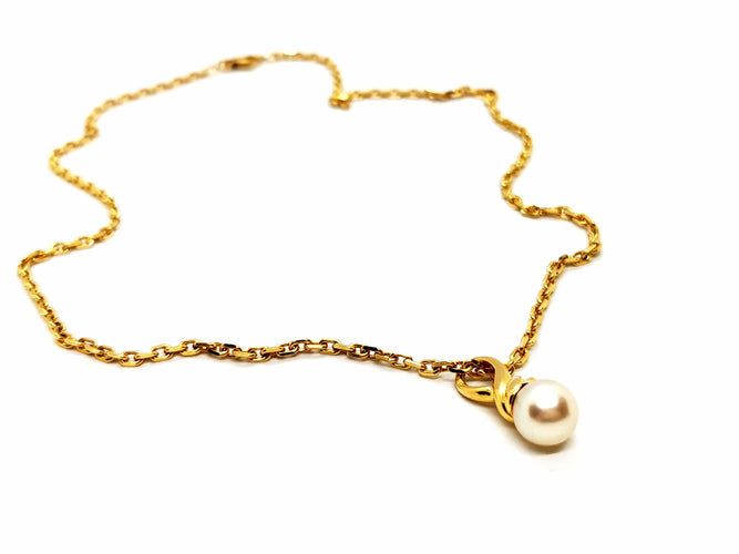 Collier Collier Chaîne + pendentif Or jaune Perle 58 Facettes 1468787CN