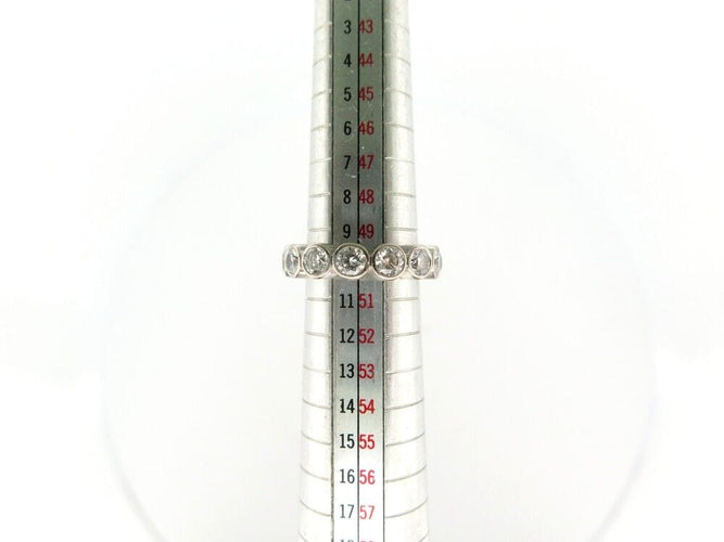 Bague 50 bague alliance taille 50 en or blanc 18k et diamants 2.8 ct 58 Facettes 253446