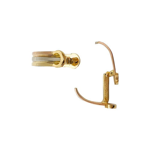 Boutons de manchette Boutons de manchettes Cartier Mini Ressort CC trois ors. 58 Facettes 32489