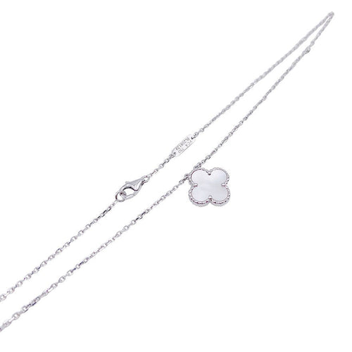 Collier Collier Van Cleef & Arpels, "Vintage Alhambra", en or blanc, nacre. 58 Facettes 32277