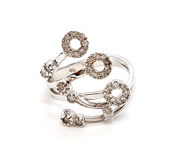 Bague 53 Bague Or blanc Diamant 58 Facettes 06330CD