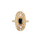 Bague Bague navette or jaune saphir et diamants 58 Facettes
