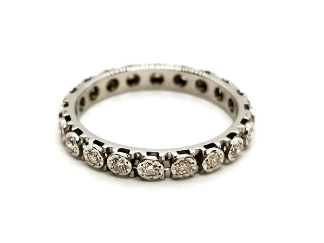 Bague 54 Bague Alliance Or blanc Diamant 58 Facettes 1350047CN