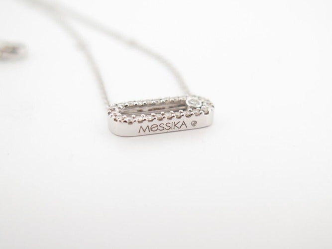 Collier collier MESSIKA move uno pave 04708-wg 35 a 42 cm or blanc 58 Facettes 252149