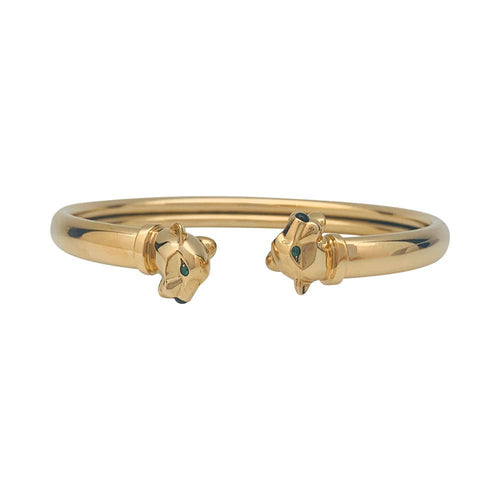 Bracelet Bracelet Cartier "Panthère" en or jaune, tsavorites et onyx. 58 Facettes 31325