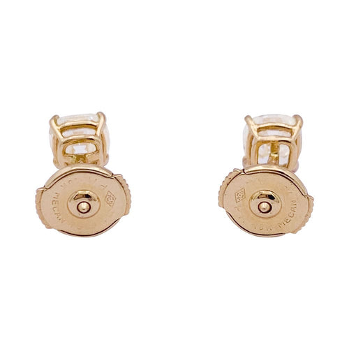 Boucles d'oreilles Puces d'oreilles en or jaune, diamants. 58 Facettes 33373
