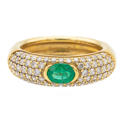 Bague 54 Bague Jonc Or jaune Emeraude 58 Facettes 578384CD