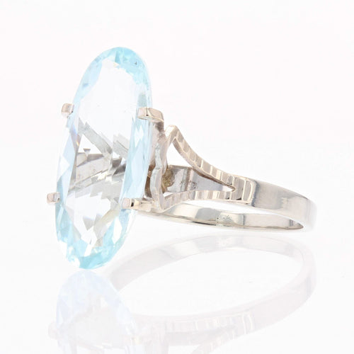 Bague 52 Bague aigue-marine or blanc 58 Facettes 21-596B