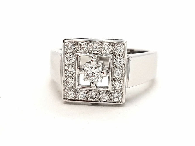 Bague 54 Bague Or blanc Diamant 58 Facettes 578817RV