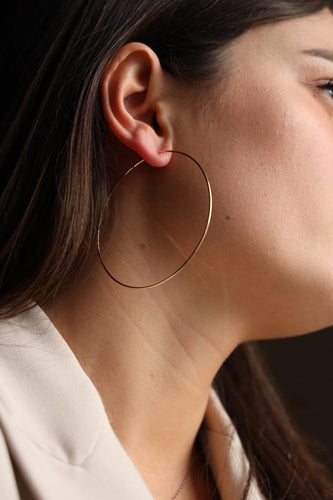 Boucles d'oreilles Ginette NY Boucles d'oreilles Créoles Jumbo Circle Hoops Or rose 58 Facettes 2322881CN