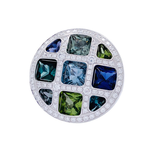 Bague 52 Bague Cartier, "Pasha", en or blanc, pierres fines, diamants. 58 Facettes 32279