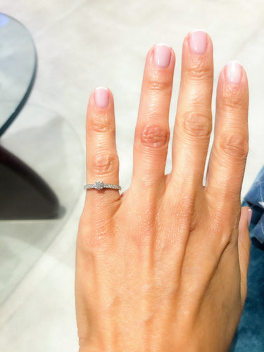 Bague Bague solitaire vintage diamants sur or gris 58 Facettes 0