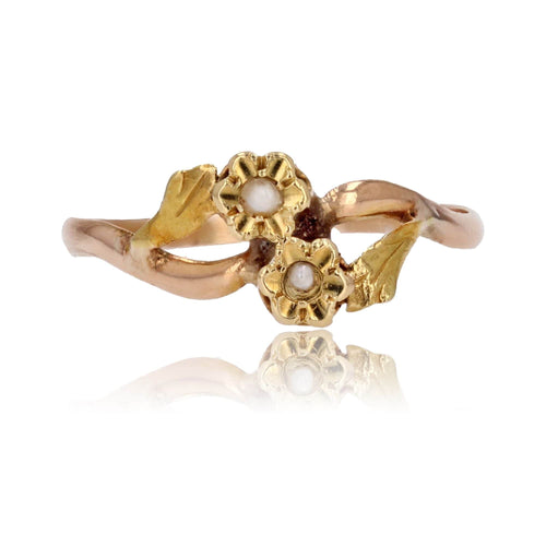 Bague 61 Bague ancienne Toi et Moi perles 2 ors 58 Facettes CV89