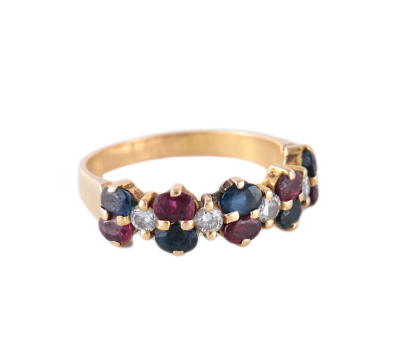 Bague BAGUE "REINA" GRENATS & SAPHIRS 58 Facettes BO/220118