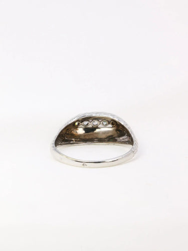 Bague Bague vintage godronnée or blanc diamants 58 Facettes J42
