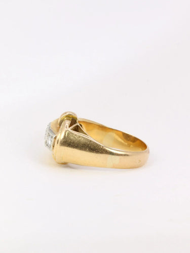 Bague Bague tank Art Déco en or jaune et diamants 58 Facettes J27