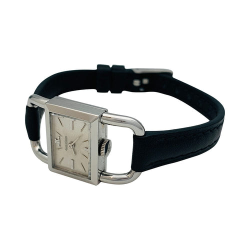 Montre Montre Jaeger Lecoultre & Hermès, modèle "Etrier" en acier, bracelet cuir. 58 Facettes 31519