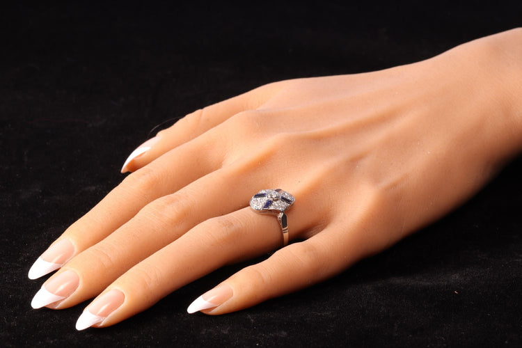 Bague 59 Bague Art Déco Diamant Saphir 58 Facettes 23271-0610