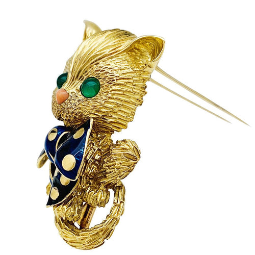 Clip Clip vintage, "Chat", Fred Paris. 58 Facettes 30830