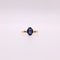 Bague Bague Belle époque or jaune verre bleu ovale 58 Facettes