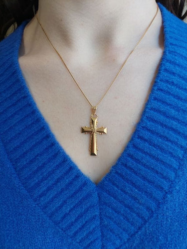 Pendentif CROIX ANCIENNE OR JAUNE 58 Facettes 081821