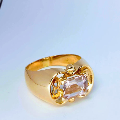 Bague Bague en or rose et morganite 58 Facettes 5586