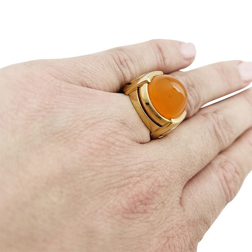 Bague 49 Bague Boucheron or jaune et cornaline. 58 Facettes 30794