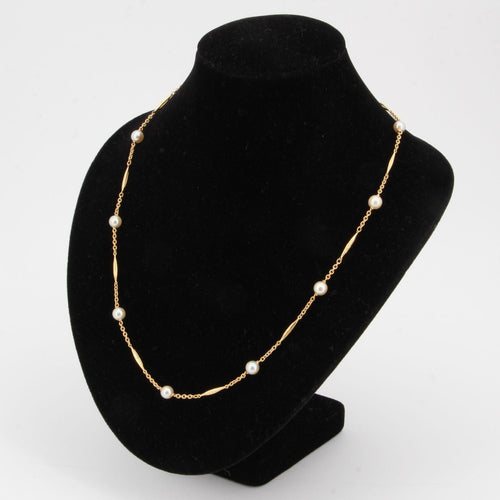 Collier Collier en or perles de cultures et fuseaux d'or 58 Facettes 21-583