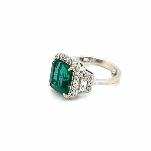Bague Bague Or Diamants Emeraude 58 Facettes