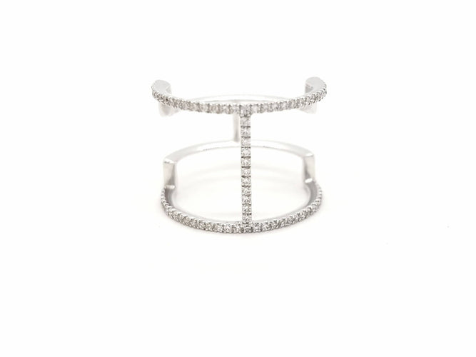 Bague 53 Bague Graphique Or blanc Diamant 58 Facettes 578789RV