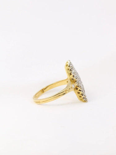 Boucles d'oreilles Bague marquise vintage or jaune diamants 58 Facettes J15