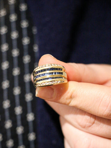 Bague Bague vintage en or, saphirs et diamants 58 Facettes 610