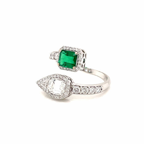 Bague Bague Diamants Emeraude 58 Facettes