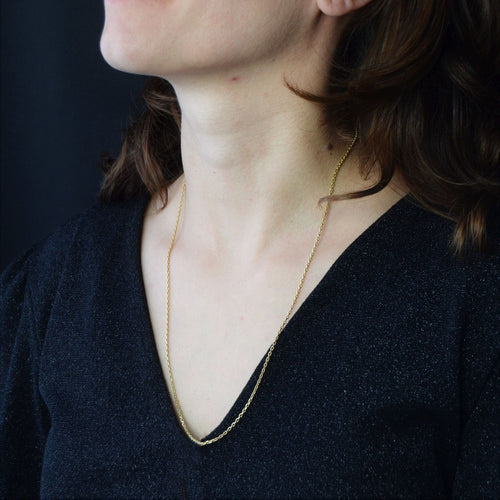 Collier Chaine or jaune maille forçat limée 58 Facettes 12-147