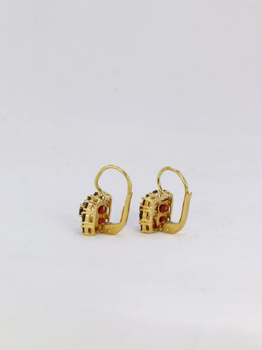 Boucles d'oreilles Boucles d'oreilles dormeuses Or jaune Grenats 58 Facettes J266