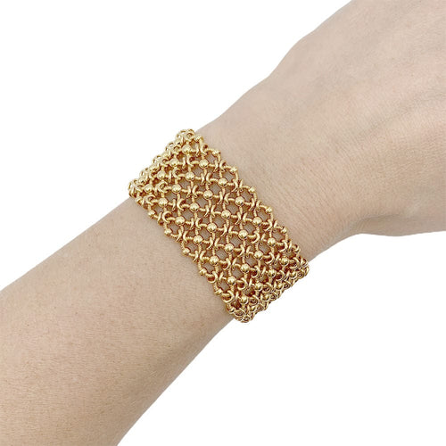 Bracelet Bracelet vintage Cartier, Résille, or jaune. 58 Facettes 32443