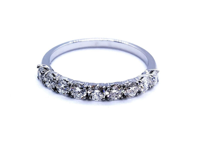 Bague 53 Bague Alliance Or blanc Diamant 58 Facettes 578779RV