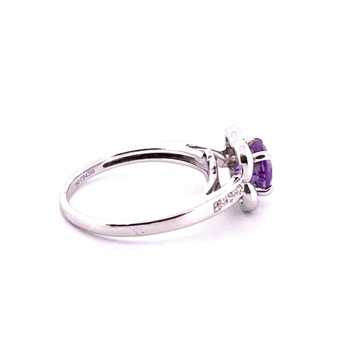 Bague 52 Bague Mauboussin "Desirez Amour" or blanc, améthyste et diamants 58 Facettes