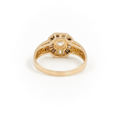 Bague 59 Bague Art déco Or jaune Diamant 58 Facettes 1887727CN