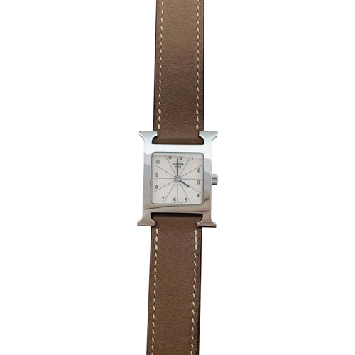 Montre Montre Hermès, "Heure H", acier sur cuir. 58 Facettes 31473