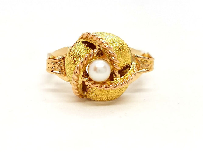Bague 58 Bague Art déco Or rose Perle 58 Facettes 718108CN