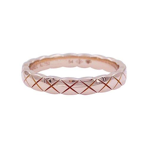 Bague 54 Bague alliance Chanel, "Coco Crush", or rose. 58 Facettes 33003