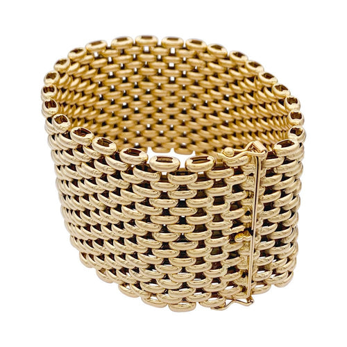 Bracelet Bracelet maille "résille", or jaune. 58 Facettes 32974